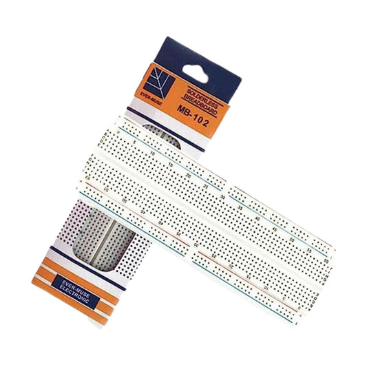 Solderless PCB Breadboard 830 Tie Points MB102 - White - FMTRD