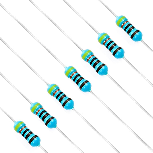 First Moon 100pcs 1/4W (0.25W) 4.3K Ω ohm 4k3 Metal Film Fixed Resistor 0.01 ±1% Tolerance 4.3KR MF Through Hole Resistors Current Limiting Rohs Certificated