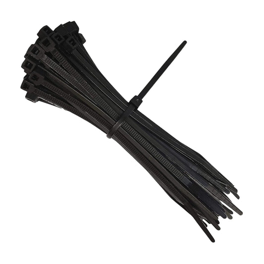 Premium Black and White Nylon Cables Ties - Pack of 100 Pcs - Size: 7.6 x300mm - Heavy duty wire ties for cable Management Organizing and More. - FMTRD