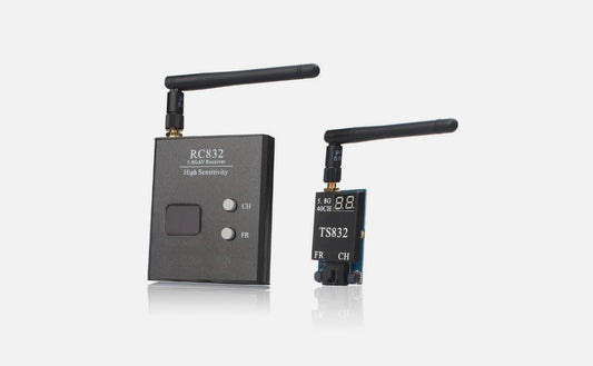 5.8G 40CH 2000M Range TS832+RC832 FPV Audio Video Transmitter and Receiver for FPV Drone