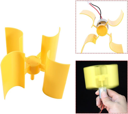 DIY Kit Small DC Motor Vertical Wind Turbines Blades Generator, Micro Motor Wind Turbine Generator