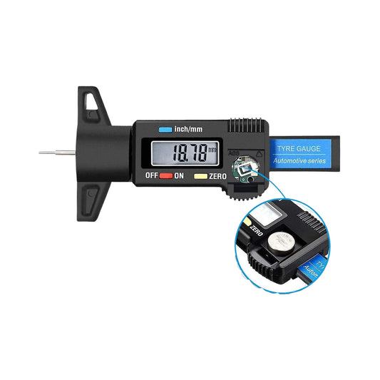 Digital Tread Depth Gauge Tire Thread Tester Gauge Measurer with LCD Display Tool - FMTRD