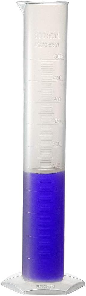 Measuring Cylinder, Measuring Beaker, 500ml Plastic Graduated Cylinder Laboratory Trial Test Liquid Tube with Graduation Lines Plastic Tube Lab Beakers for Laboratory Test