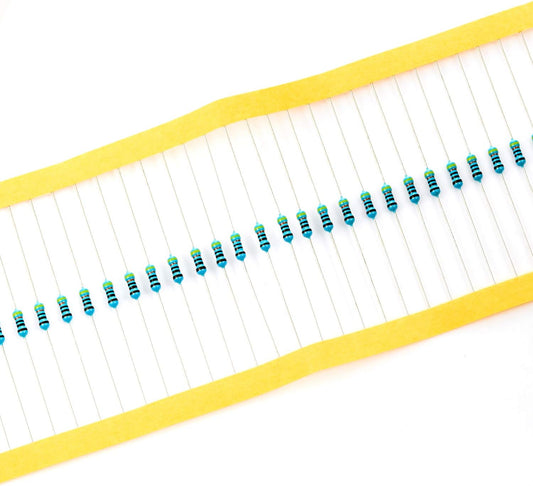 First Moon 100pcs 1/4W (0.25W) 4.3K Ω ohm 4k3 Metal Film Fixed Resistor 0.01 ±1% Tolerance 4.3KR MF Through Hole Resistors Current Limiting Rohs Certificated