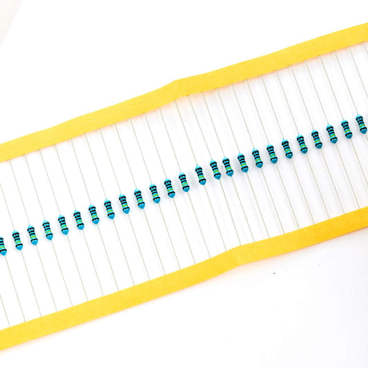 First Moon 100pcs 1/4W (0.25W) 1 Ω ohm Metal Film Fixed Resistor 0.01 ±1% Tolerance 1R MF Through Hole Resistors Current Limiting Rohs Certificated