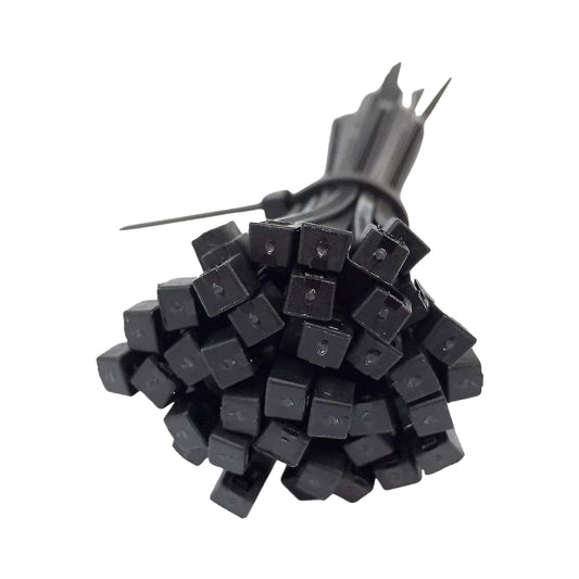 Premium Black and White Nylon Cables Ties - Pack of 100 Pcs - Size: 2.5x200mm - Heavy duty wire ties for cable Management Organizing and More. - FMTRD