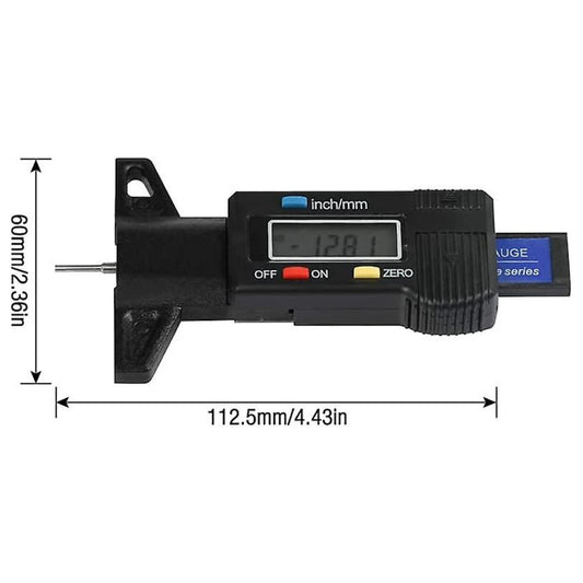Digital Tread Depth Gauge Tire Thread Tester Gauge Measurer with LCD Display Tool - FMTRD