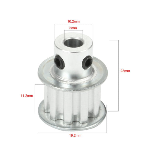 Aluminum Alloy 3D Printer T5 10 Teeth - Bore 5mm 15mm width. - FMTRD