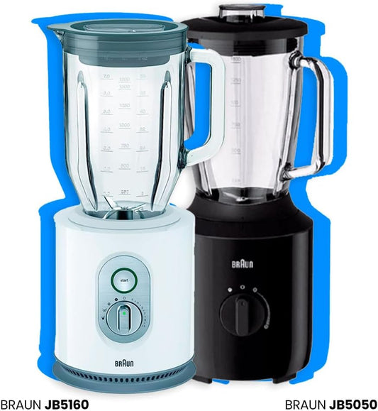 Replacement Blender Blade Compatible with Braun JB5050 and JB5160 Glass Blender | Stainless Steel, 4 Tips, Seal Included, Diameter 8.5 cm