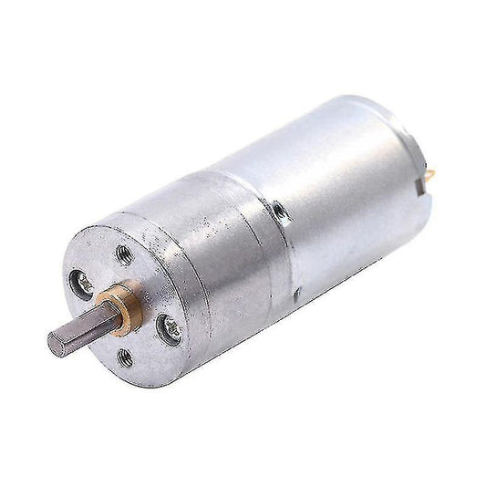 First Moon DC Gear Motor, 12V 25GA-370 Full Metal Brush Gear Motor High Torque Low Speed Reduction Geared Motor Centric Output Shaft 25mm Outer Diameter Gearbox for Electronic Lock(12V 100RPM)
