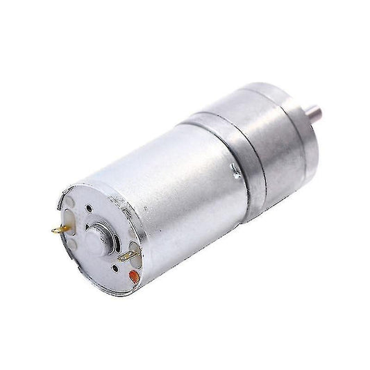 First Moon DC Gear Motor, 12V 25GA-370 Full Metal Brush Gear Motor High Torque Low Speed Reduction Geared Motor Centric Output Shaft 25mm Outer Diameter Gearbox for Electronic Lock(12V 100RPM)