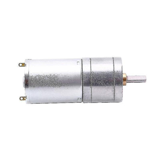 First Moon DC Gear Motor, 12V 25GA-370 Full Metal Brush Gear Motor High Torque Low Speed Reduction Geared Motor Centric Output Shaft 25mm Outer Diameter Gearbox for Electronic Lock(12V 100RPM)