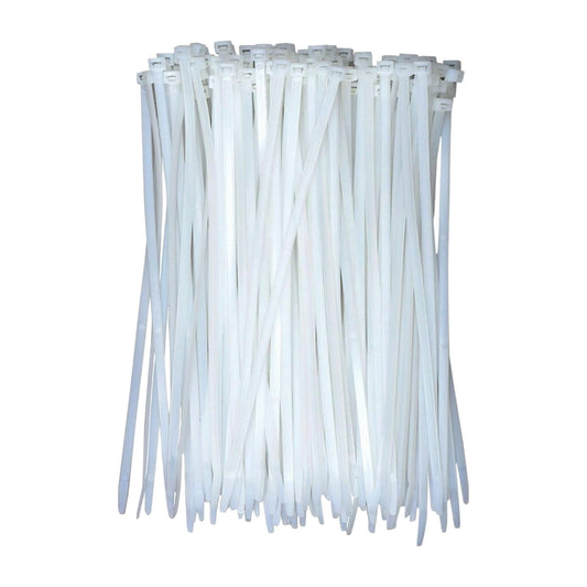 Premium Black and White Nylon Cables Ties - Pack of 100 Pcs - Size: 7.6 x300mm - Heavy duty wire ties for cable Management Organizing and More. - FMTRD