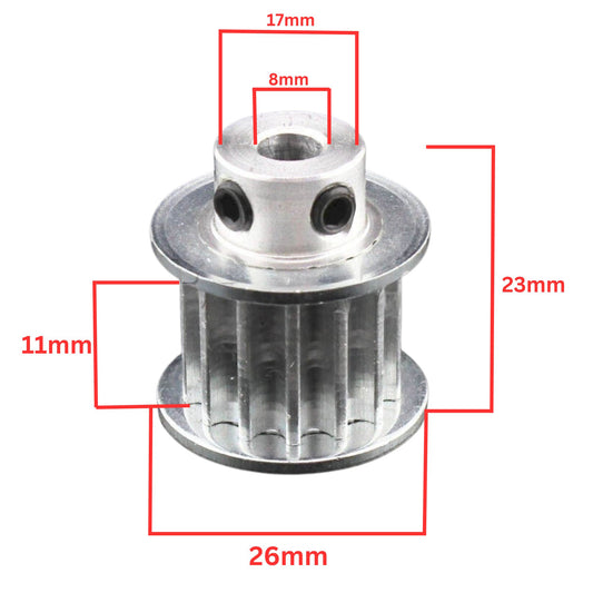 Aluminum Alloy 3D Printer T5 14 Teeth - Bore 8mm 26mm width. - FMTRD