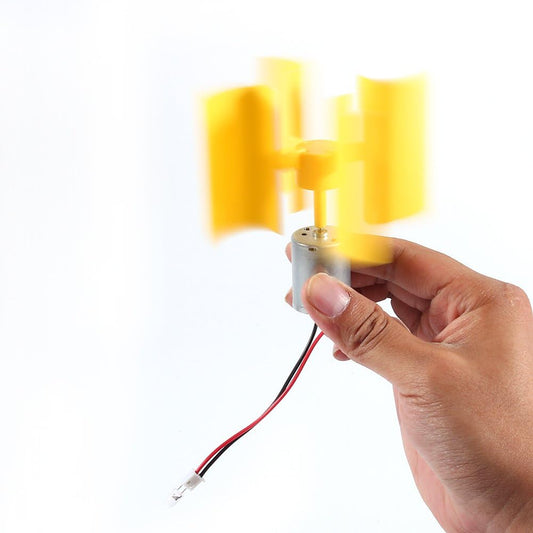 DIY Kit Small DC Motor Vertical Wind Turbines Blades Generator, Micro Motor Wind Turbine Generator