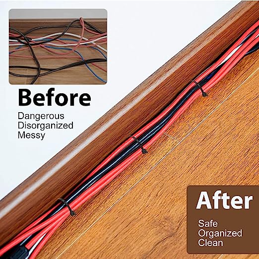 Premium Black and White Nylon Cables Ties - Pack of 100 Pcs - Size: 2.5x200mm - Heavy duty wire ties for cable Management Organizing and More. - FMTRD