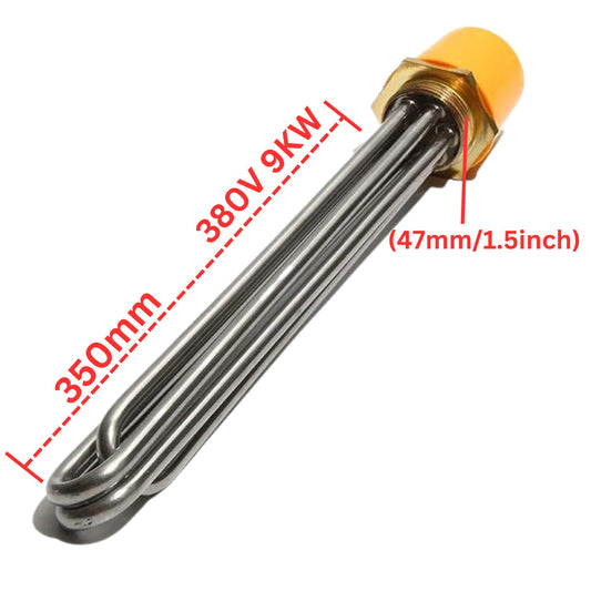 Water Heating Element 380V 9KW for water tank - 47mm thread tube 350mm - Tube Heater Resistance. - FMTRD