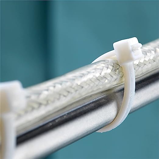 Premium Black and White Nylon Cables Ties - Pack of 100 Pcs - Size: 7.6 x300mm - Heavy duty wire ties for cable Management Organizing and More. - FMTRD