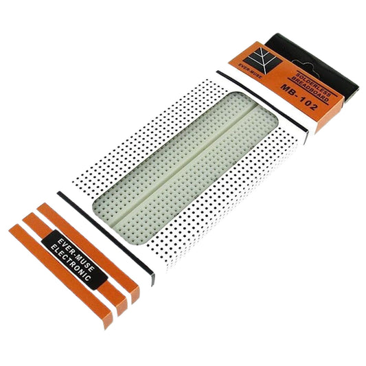 Solderless PCB Breadboard 830 Tie Points MB102 - White - FMTRD