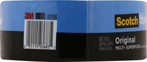 Scotch Blue Premium Masking Tape 48mm x 54.8m, 1 roll/pack | Blue color | Masking and Protection | High adhesion | Multi-Surface | For walls, ceiling, metal, wood | Easy to Remove with no residue