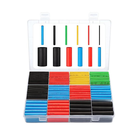 560PCS Heat Shrink Tubing 2:1 - Electrical Wire Cable Wrap Assortment Kit with Box (5 Colors / 12 Sizes) for Professional Electric Insulation - FMTRD