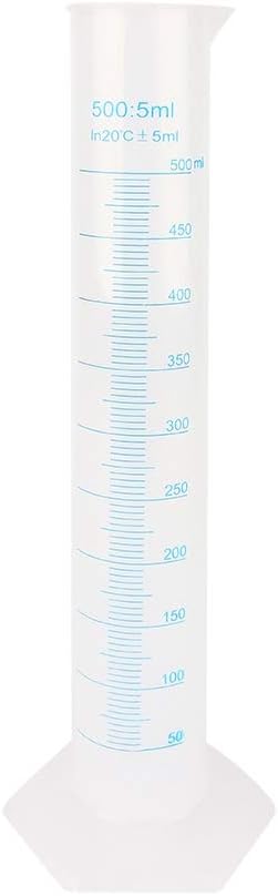 Measuring Cylinder, Measuring Beaker, 500ml Plastic Graduated Cylinder Laboratory Trial Test Liquid Tube with Graduation Lines Plastic Tube Lab Beakers for Laboratory Test