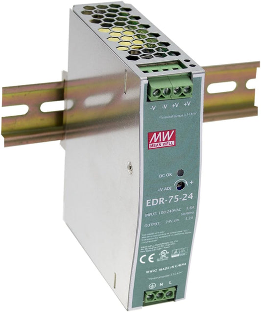 MeanWell EDR-75-24- Single Output Industrial DIN RAIL
