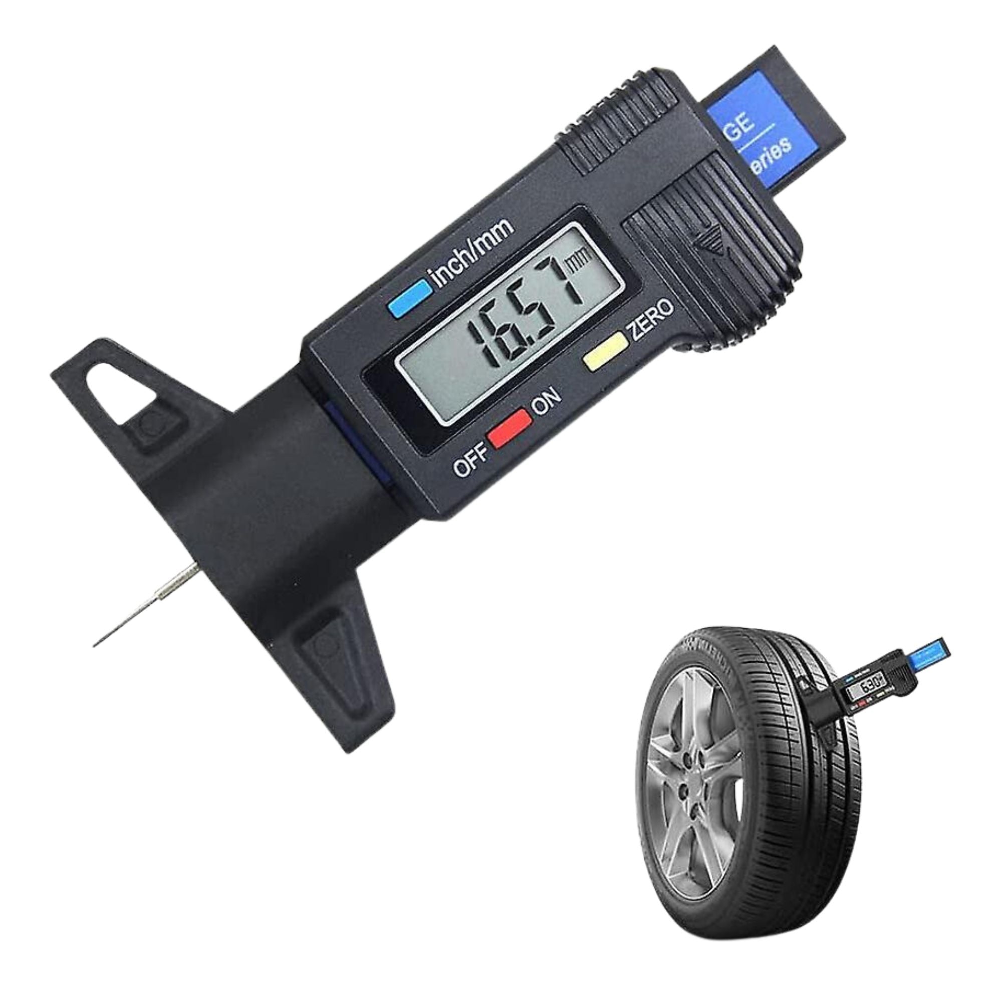 Digital Tread Depth Gauge Tire Thread Tester Gauge Measurer with LCD D ...
