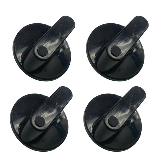 4 Pcs Black Universal Control Knobs-Compatible for Oven Stove Range-Wide Range of Availability - FMTRD