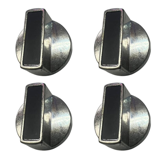 4 Pcs Silver Universal control knobs H9- Compatible for oven stove range. - FMTRD