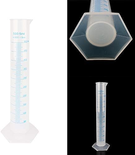 Measuring Cylinder, Measuring Beaker, 500ml Plastic Graduated Cylinder Laboratory Trial Test Liquid Tube with Graduation Lines Plastic Tube Lab Beakers for Laboratory Test