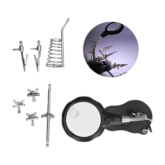 Clamp Magnifier Double Lens Helping hand with solder Stand. - FMTRD