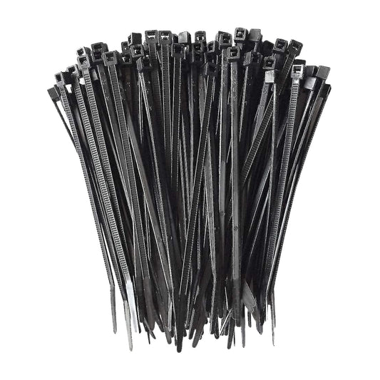 Premium Black and White Nylon Cables Ties -  Pack  of 100 Pcs - Size: 2.5x200mm  - Heavy duty wire ties for cable Management Organizing and More. - FMTRD