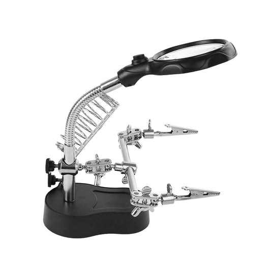 Clamp Magnifier Double Lens Helping hand with solder Stand. - FMTRD