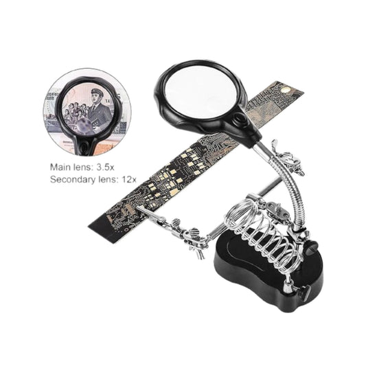 Clamp Magnifier Double Lens Helping hand with solder Stand. - FMTRD
