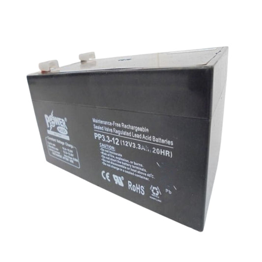 Powerplus Lead Acid Battery, PP3-3-12, 12V, 3.3Ah/20Hr - FMTRD