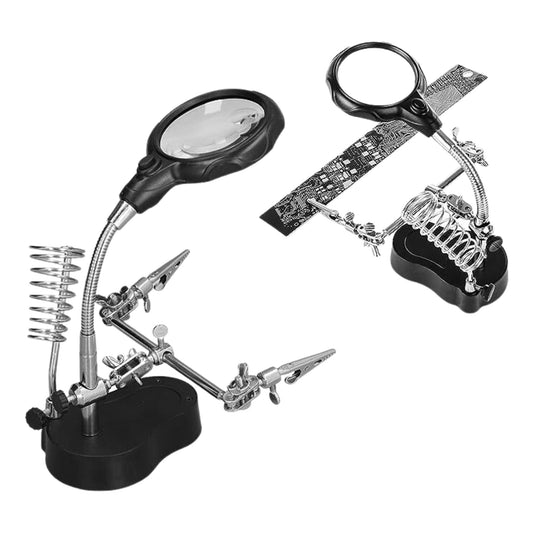Clamp Magnifier Double Lens Helping hand with solder Stand. - FMTRD