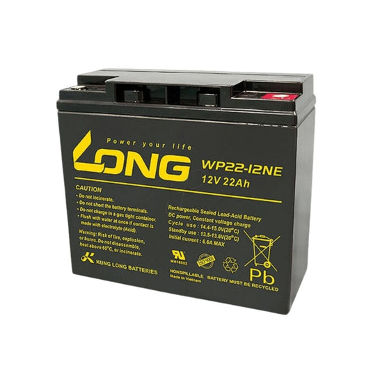 Long WP22-12NE, 12V, 22Ah Valve Regulated Lead Acid Battery - FMTRD