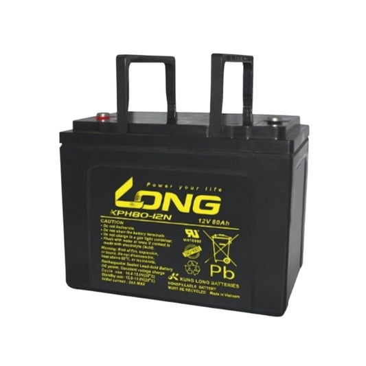 Long KPH80-12N, 12V, 80Ah Rechargeable Sealed Lead Acid Battery - FMTRD