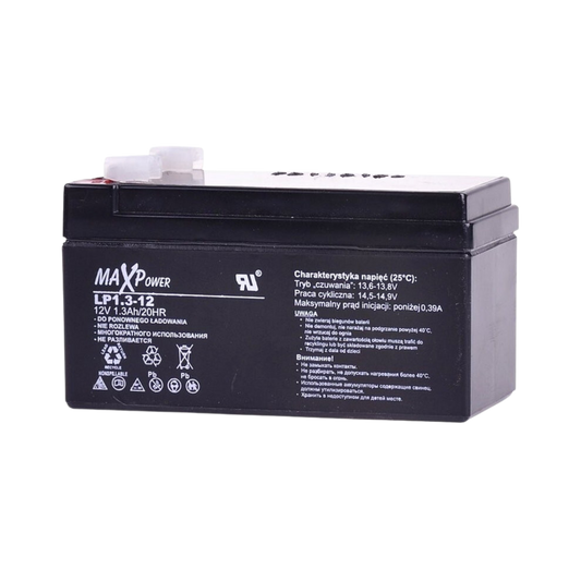 Maxpower LP1.3-12 Lead Acid Battery 12V-1.3Ah