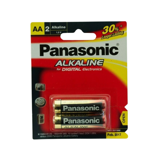 Panasonic AA-Size Alkaline Battery LR6T/4B - (2 Pieces)