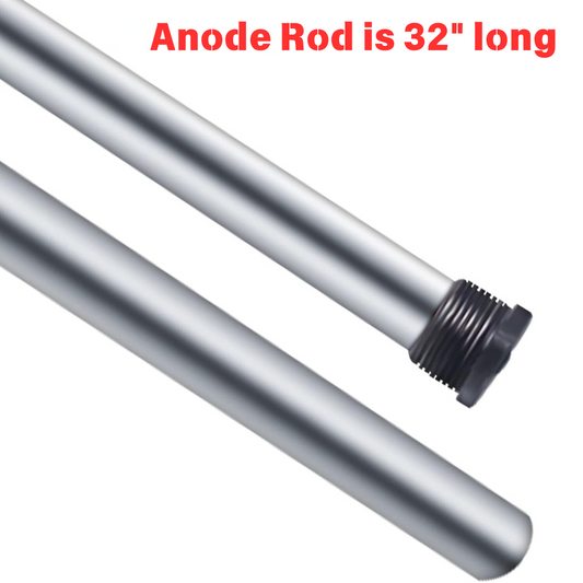 Magnesium Anode Rod 32" Magnesium Anode Rod for Hot Water Heater, Magnesium Rod 3/4" NPT Thread, Hex Plug