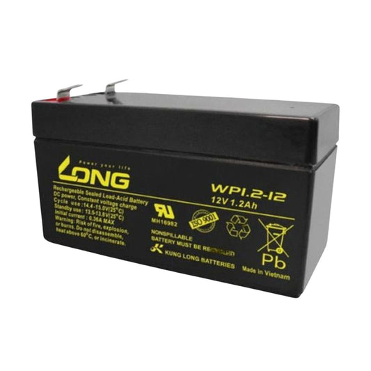 Long WP1-2-12, 12V, 1.2Ah Rechargeable Sealed Lead Acid Battery - FMTRD