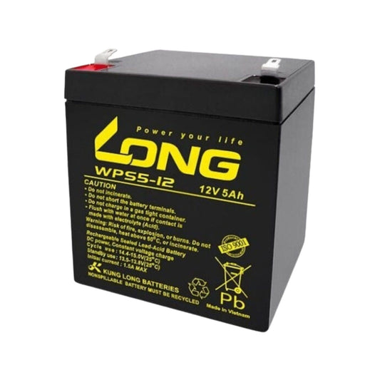 Long WPS5-12, 12V, 5Ah Rechargeable Sealed Lead Acid Battery - FMTRD