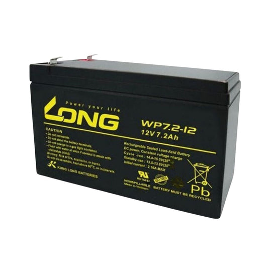 Long WP7.2-12, 12V, 7.2Ah Rechargeable Sealed Lead Acid Battery - FMTRD