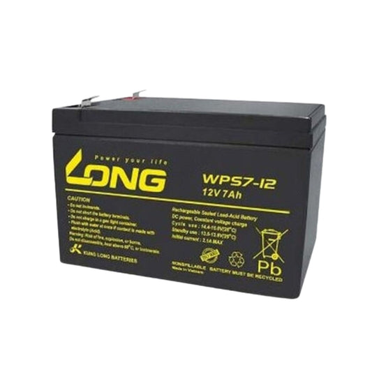 Long WPS7-12, 12V 7Ah Regulated Lead Acid Battery - FMTRD